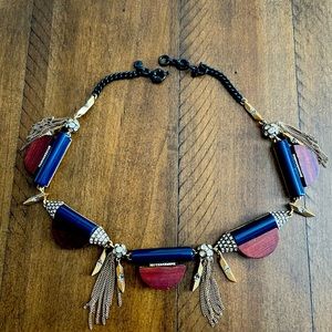 Wood and metal J Crew necklace